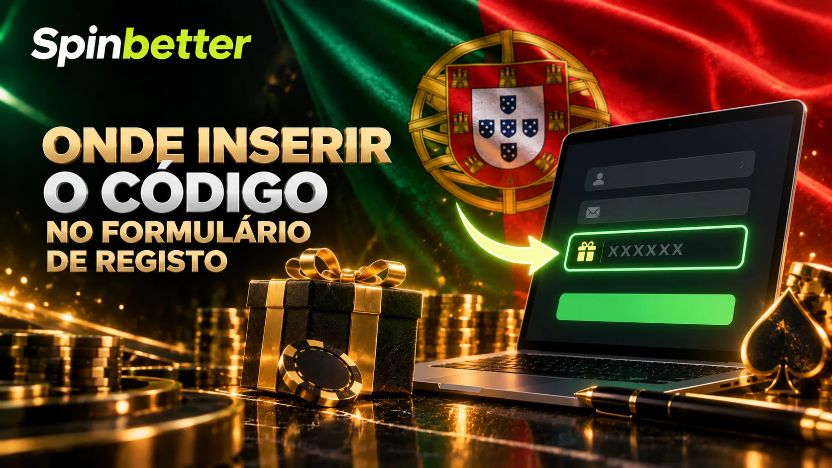 Onde inserir o código no formulário de registo
